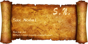 Sax Noémi névjegykártya